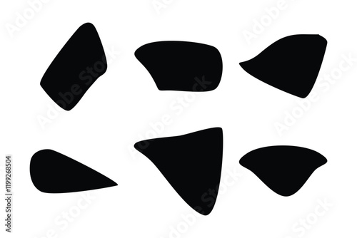 6 Blobs Liquid and fluid abstract shape Set