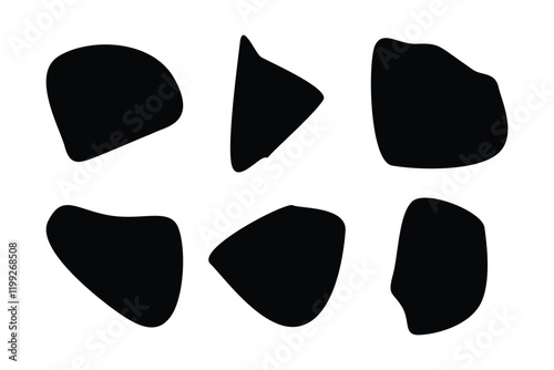 6 Blobs Liquid and fluid abstract shape Set