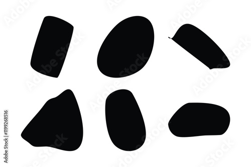 6 Blobs Liquid and fluid abstract shape Set