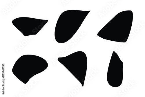 6 Blobs Liquid and fluid abstract shape Set