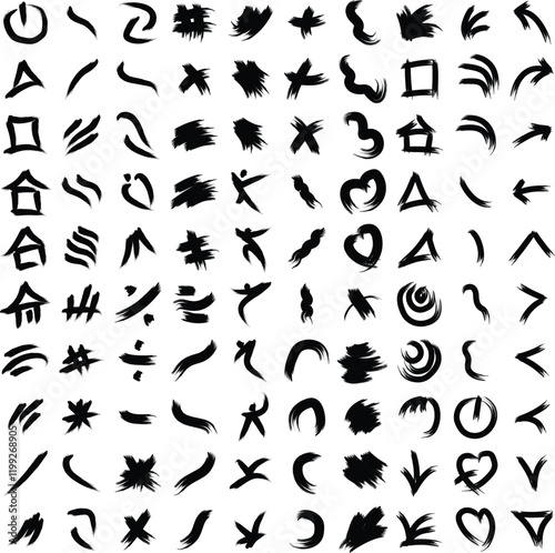 Grunge Brush Stroke Abstract Shape Collection
