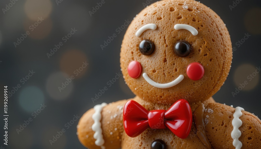 custom made wallpaper toronto digitalSmiling Gingerbread Cookie with Festive Holiday Decorations