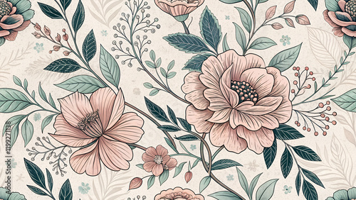 wallpaper with plant pattern - seamless pattern for your design