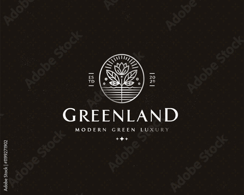 Greenland hotel apartment real estate building logo template for business