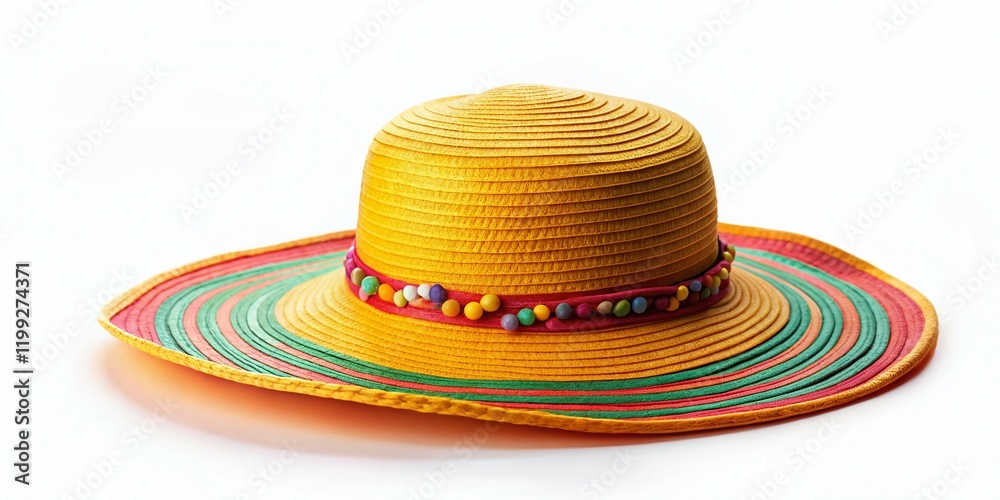 Sun Hat Isolated White Background, Copy Space, AI Photo Sun Hat Isolated White Background, Copy Space, AI Photo