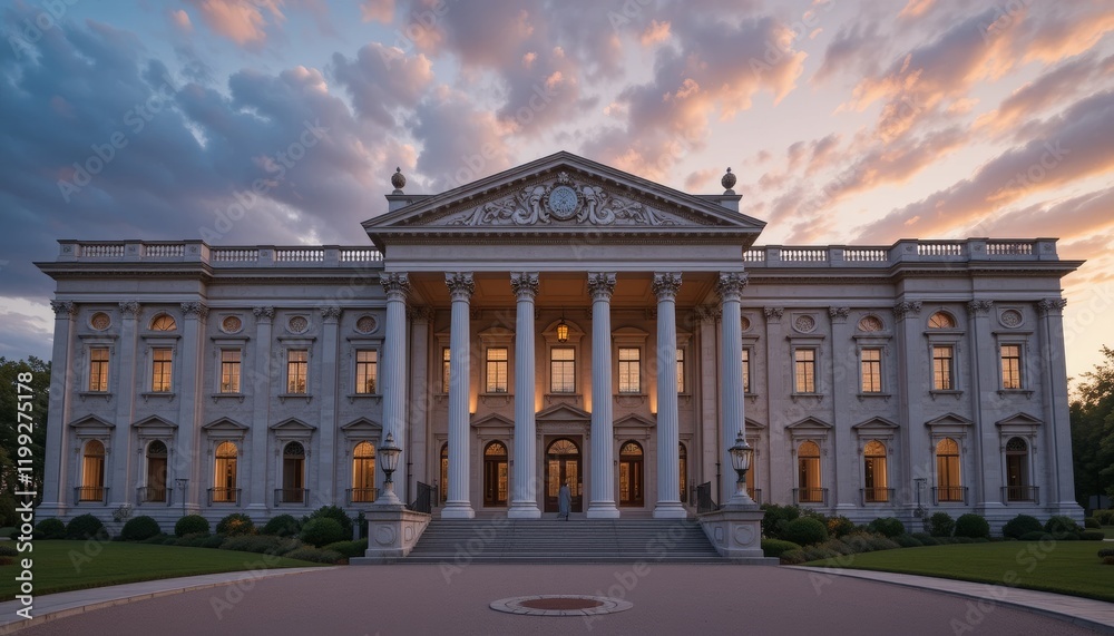 Ancient greek architecture with pillars and a classical interior Ancient greek architecture with pillars and a classical interior
