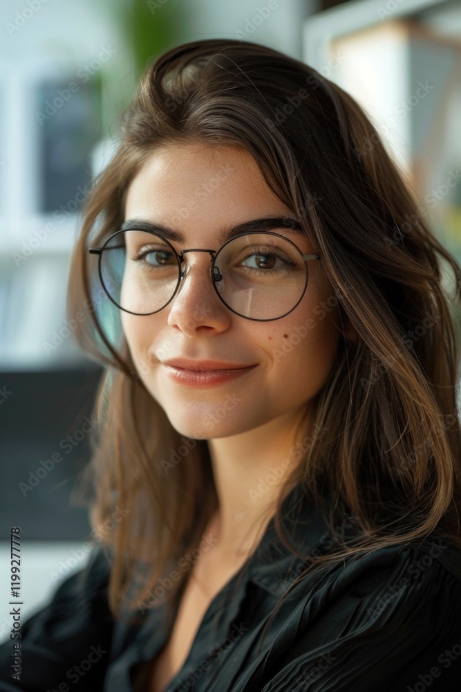 A young female business professional in an office setting. A young female business professional in an office setting.
