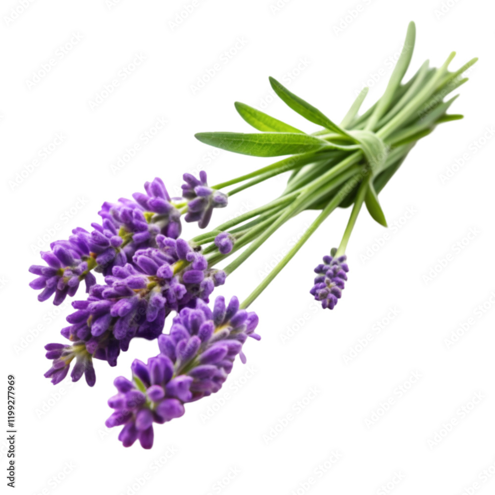 Obraz premium Lavender's branch isolated on transparent background