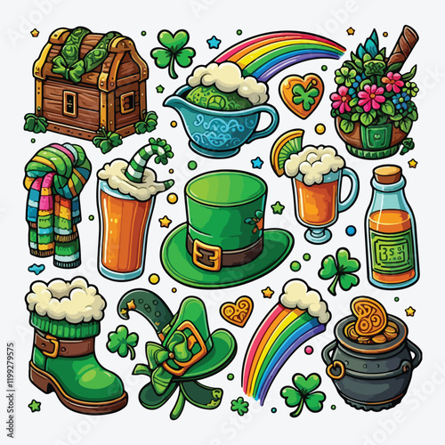 St Patricks set3 stock illustration photo