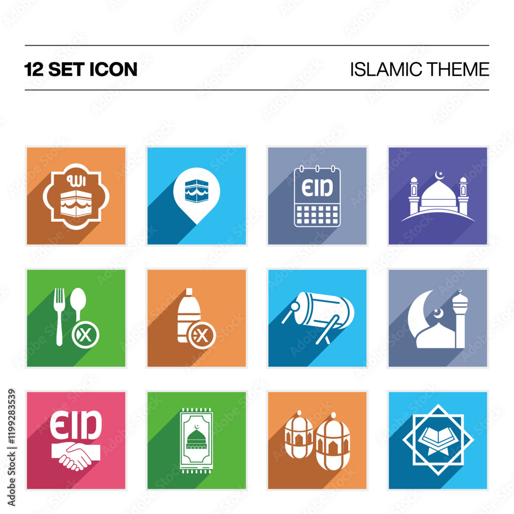 amadan islamic icon set colorfull amadan islamic icon set colorfull