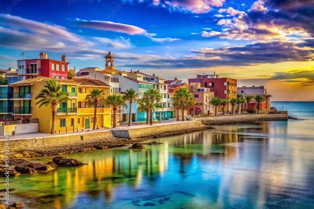 Obraz premium Surreal San Pedro del Pinatar, Valencia, Murcia Spain Coastline