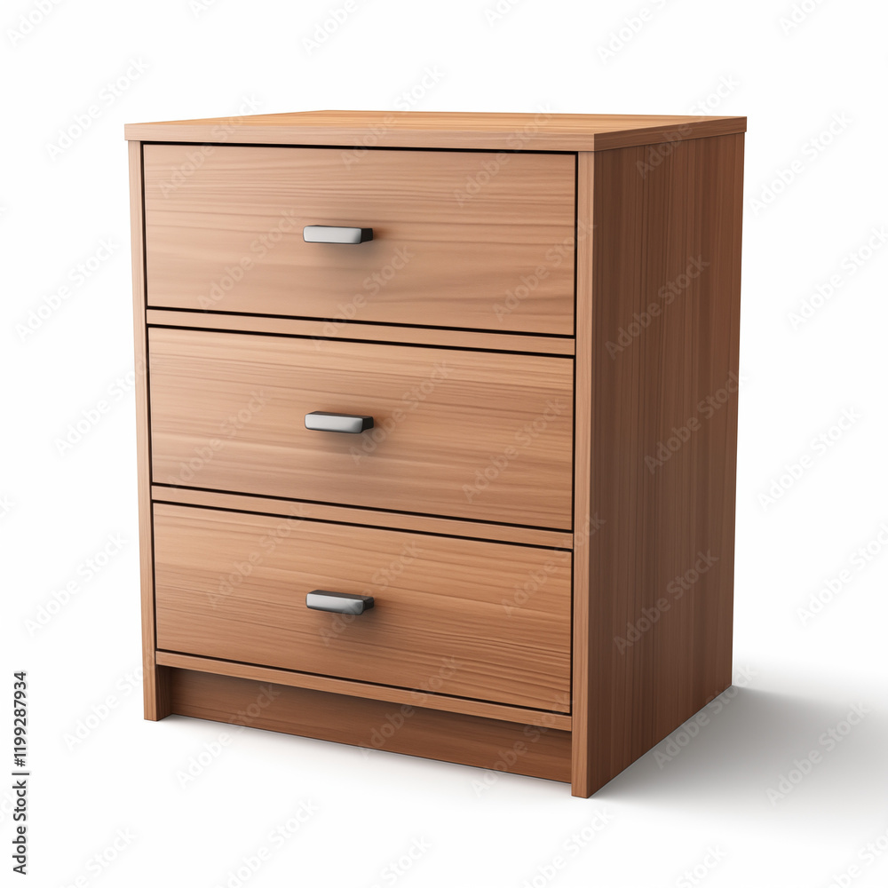 ThreeDrawer Wooden Chest of Drawers Light Wood Modern Design ThreeDrawer Wooden Chest of Drawers Light Wood Modern Design