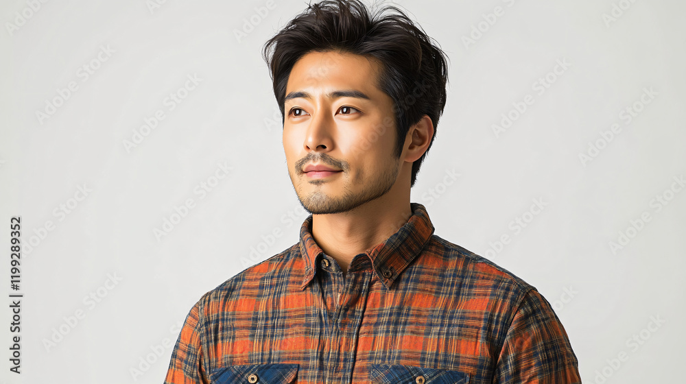 Fototapeta premium a man in a plaid shirt