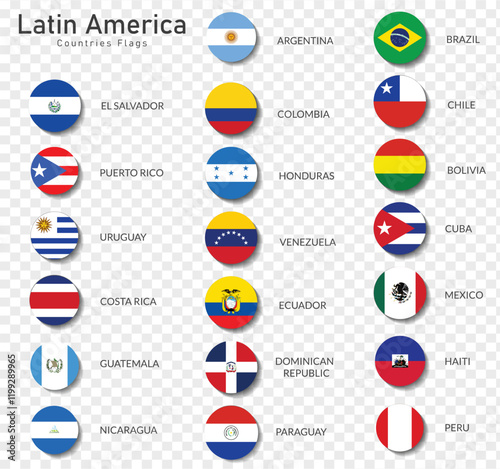 Latin American countries Rectangle flag icon