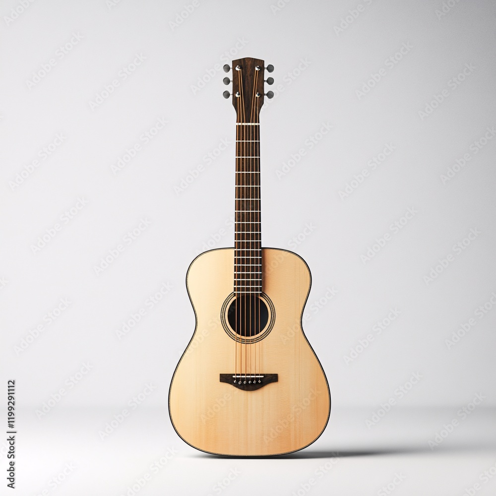 Fototapeta premium acoustic guitar isolated on white