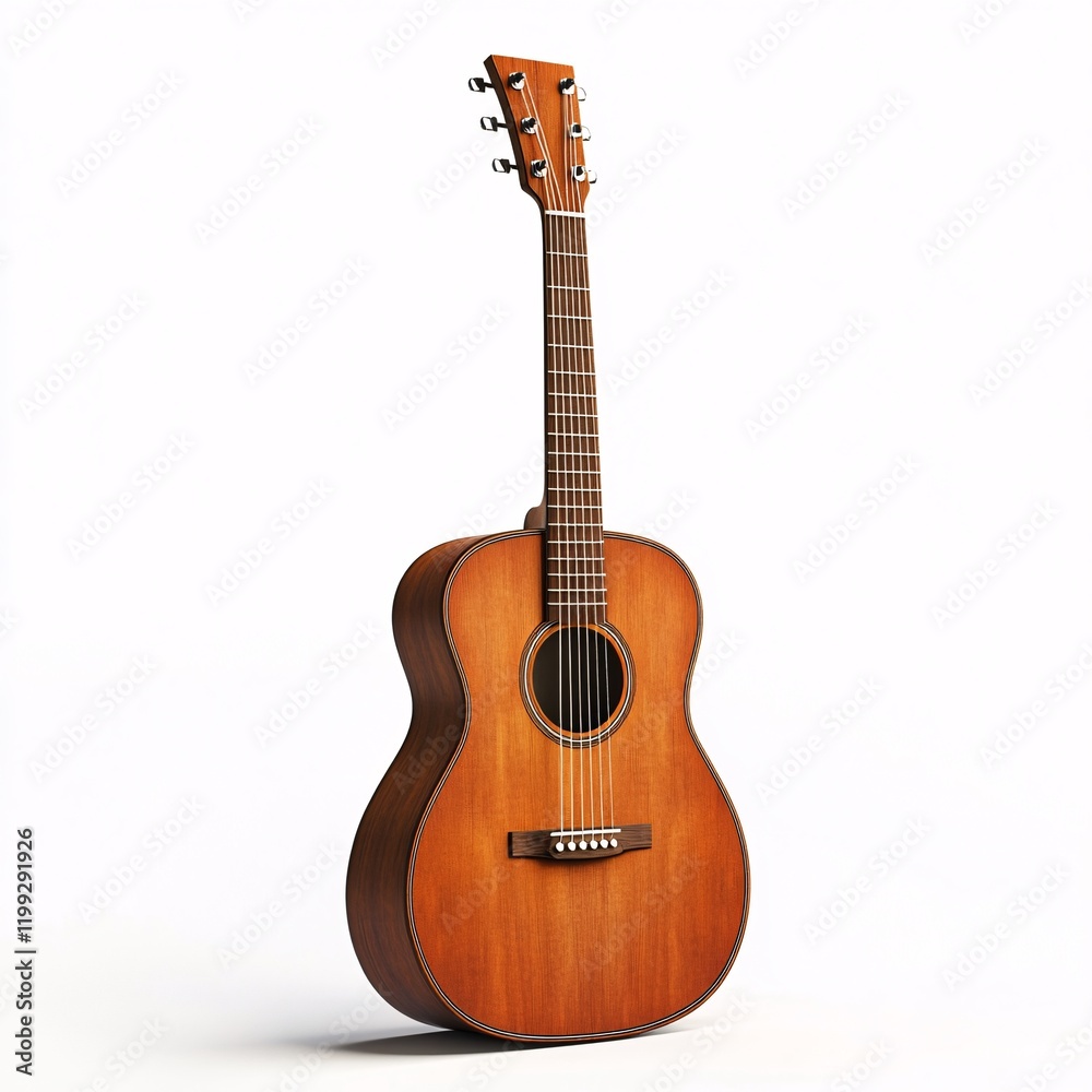 Fototapeta premium acoustic guitar isolated on white