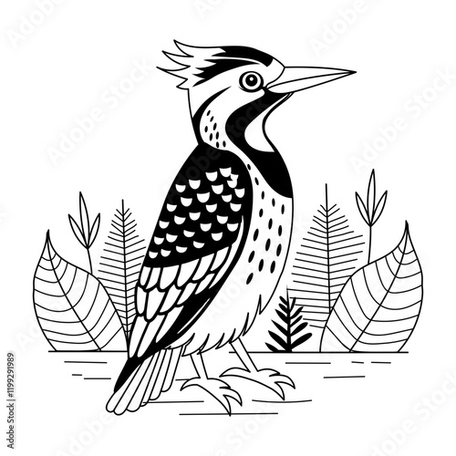 A vintage illustration of a picumninae bird