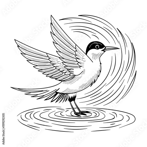 A solid icon of tern bird