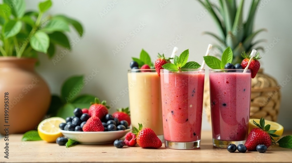 Refreshing Berry and Citrus Smoothies, Perfect for a Summer Day Refreshing Berry and Citrus Smoothies, Perfect for a Summer Day