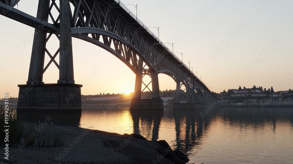 Fototapeta premium Steel Bridge at Sunset