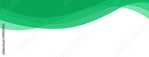 Green top header separator, modern divider shape vector illustration