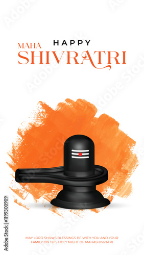 Happy Maha Shivratri Greeting, Mahashivratri Shiv Background Design. A Hindu festival celebrated of lord shiva night. photo