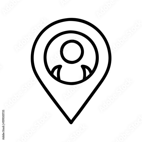 User location detection icon representing geolocation for websites and mobile applications