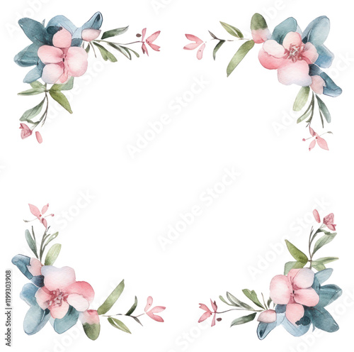 PNG Flower square border pattern wreath plant.