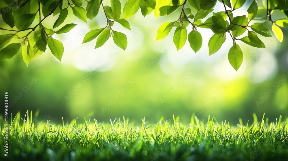 Serene Springtime Meadow: Lush Greenery Under Sunlight Serene Springtime Meadow: Lush Greenery Under Sunlight