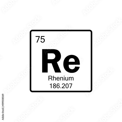 periodic table Rhenium line icon