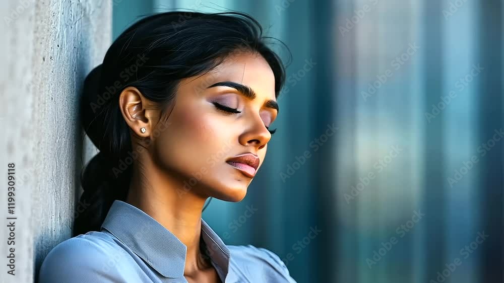 Stressed Young Indian Woman in Corporate Environment Stressed Young Indian Woman in Corporate Environment