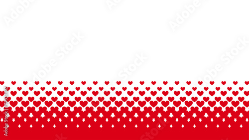 ハーフトーン風　ハート　フレーム　下部　ベクター　赤