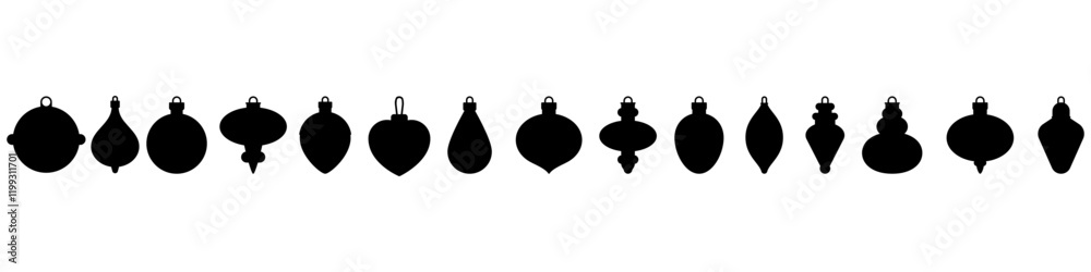 Fototapeta premium Christmas ball icon vector set. christmas toy illustration sign collection. new Year symbol.