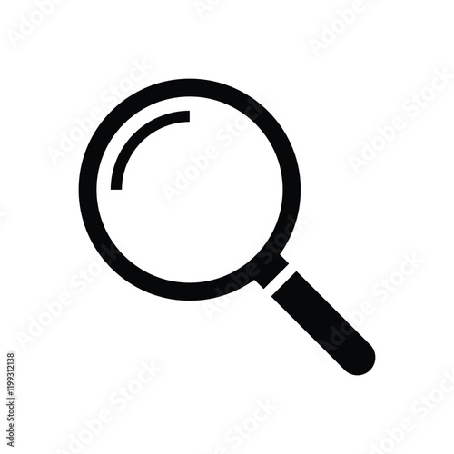 Vector Magnifying Glass Icon. Black Magnifying Glass Icon. Editable Magnifying Glass Icon in Vector Format.