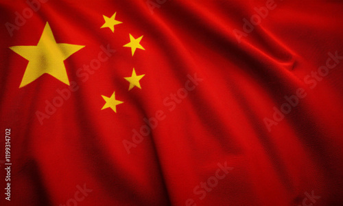 chinese flag in the wind