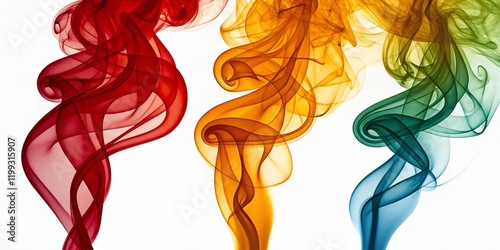 colorful smoke on white background