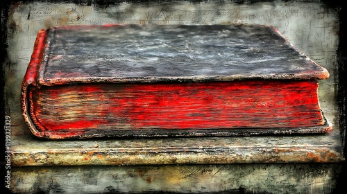 a high-resolution photo of A dark grimoire with blood-red pages resting on a gothic lectern in a candlelit crypt isolated on white background, photorealistic, ultra-sharp focus, clear details, photo