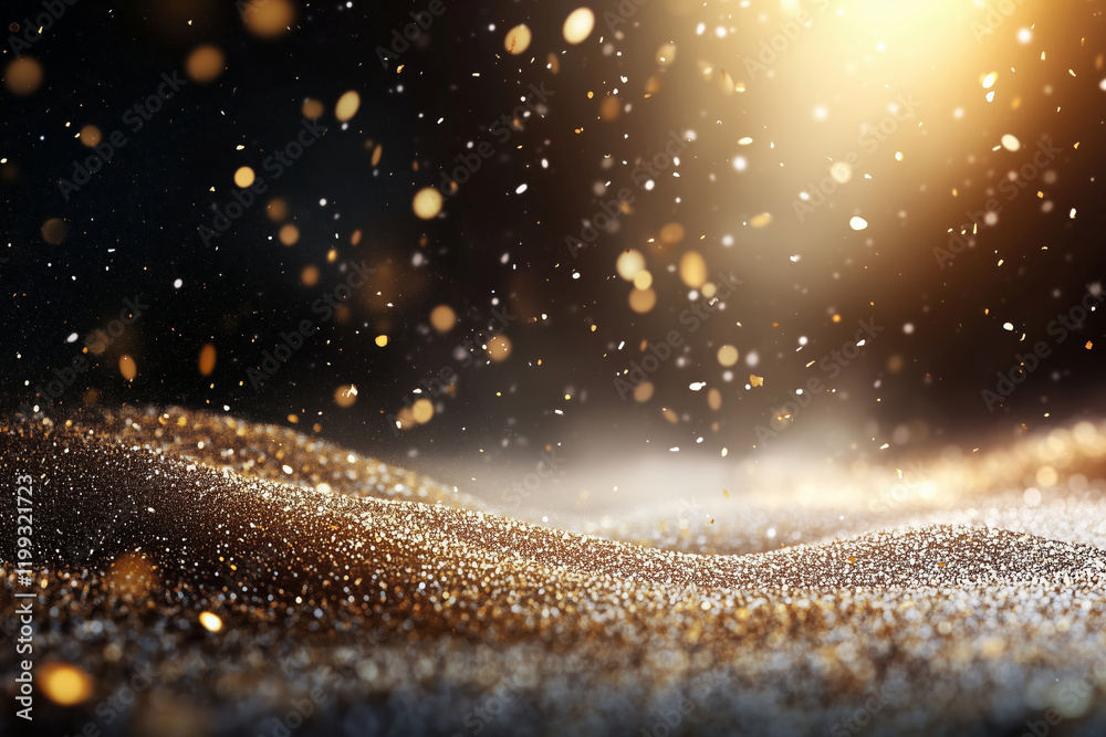 Obraz premium soft gold glitter particles background filled with gold light