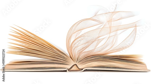 a high-resolution photo of A fiery portal opening from the pages of an ancient book in a shadowy room isolated on white background, photorealistic, ultra-sharp focus, clear details, studio lighting,