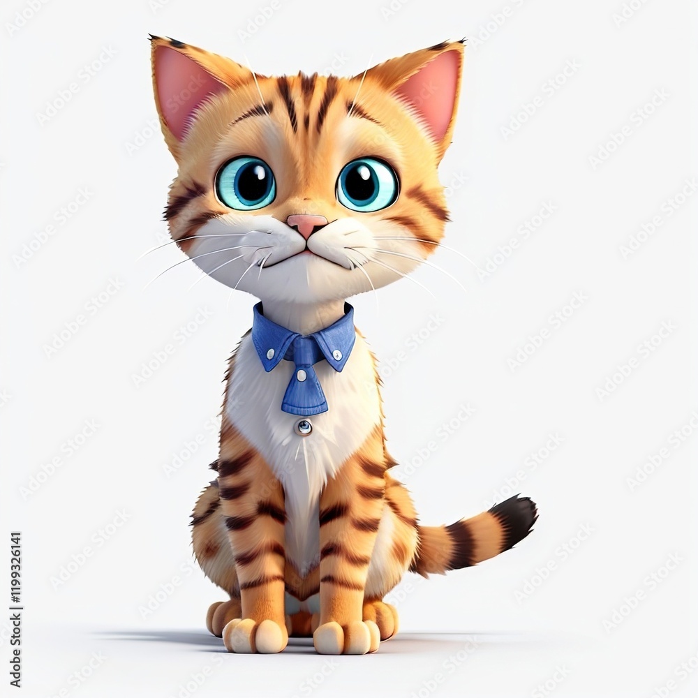 Obraz premium illustration of a cartoon cat face isolated on white background