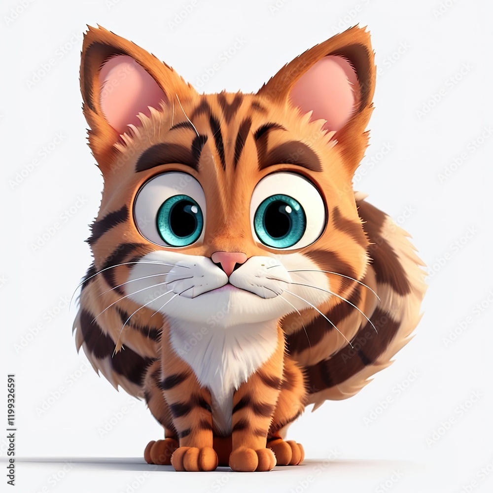 Obraz premium illustration of a cartoon cat face isolated on white background