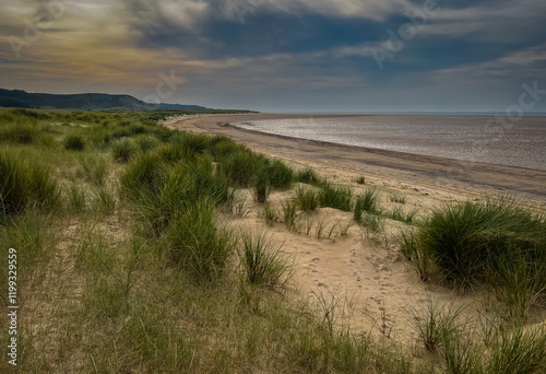 Sand Dunes on Whiteford Beach near Llanmadoc, The Gower Peninsula, South Wales, G.B.
