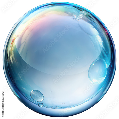 Blue liquid bubble isolated