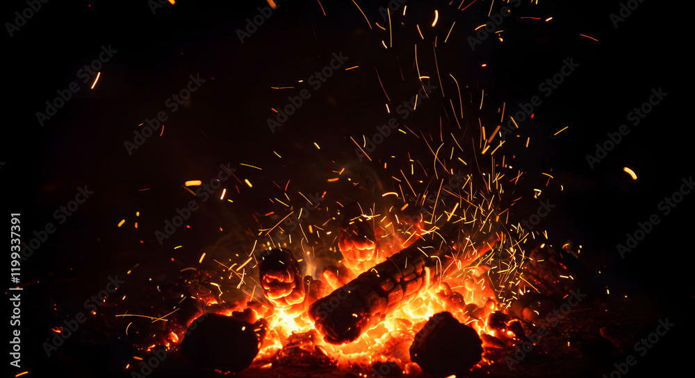 Inferno Aesthetics: Illuminated Sparks Set Against a Black Canvas.
Inferno Aesthetics: Illuminated Sparks Set Against a Black Canvas.
