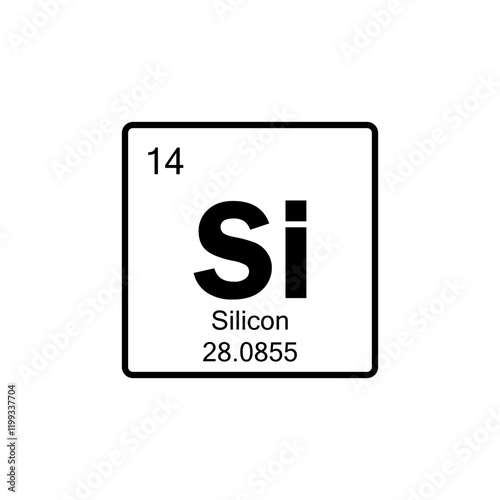 periodic table Silicon line icon