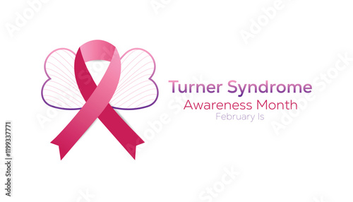 February is Turner Syndrome Awareness Month. Vector template Design for banner, greeting card, poster, prints, social media post ,flyer , T shirt with background.