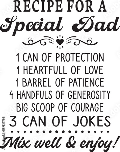 recipe for a special dad SVG
