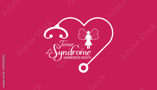 February is Turner Syndrome Awareness Month. Vector template Design for banner, greeting card, poster, prints, social media post ,flyer , T shirt with background.