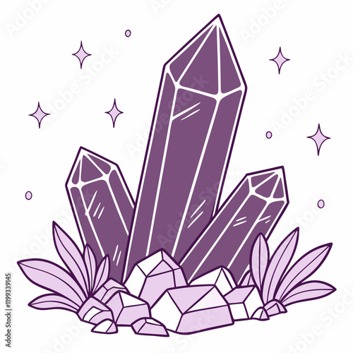 amethyst crystal cluster glowing 