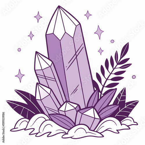 amethyst crystal cluster glowing 